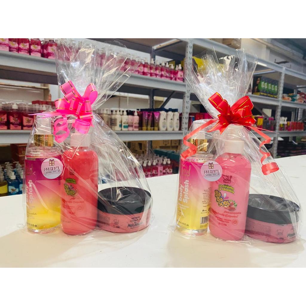Kit Presente Body Splash + Hidratante Corporal + Esfoliante 180g Soul Cosméticos em Oferta na Shopee