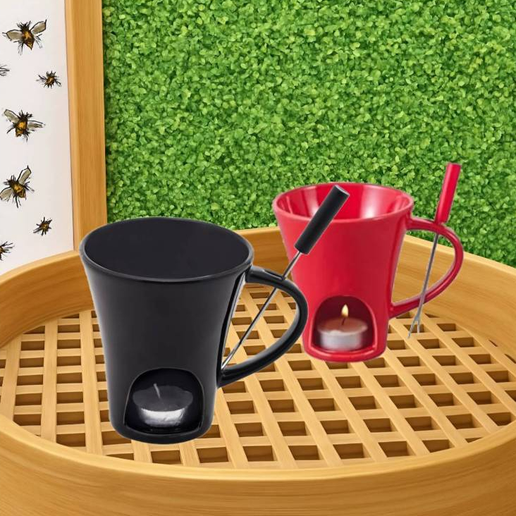 CANECA MINI FONDUE DE PORCELANA IVY  200ML -  Dia dos namorados - última unidade