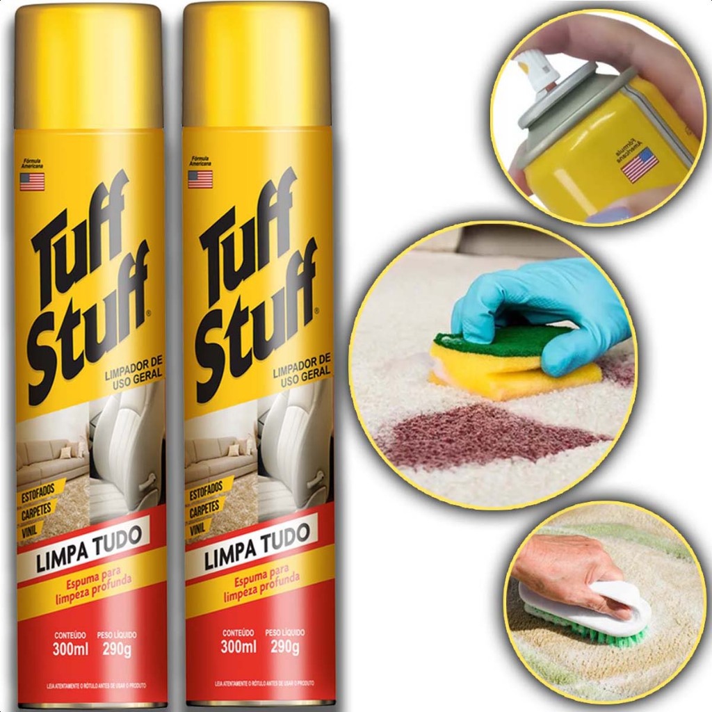 Kit 2 Tuff Stuff Limpa Tudo - Espuma de Limpeza Para Uso Geral Casa Carro Roupa Sofá Estofado - STP em Oferta na Shopee