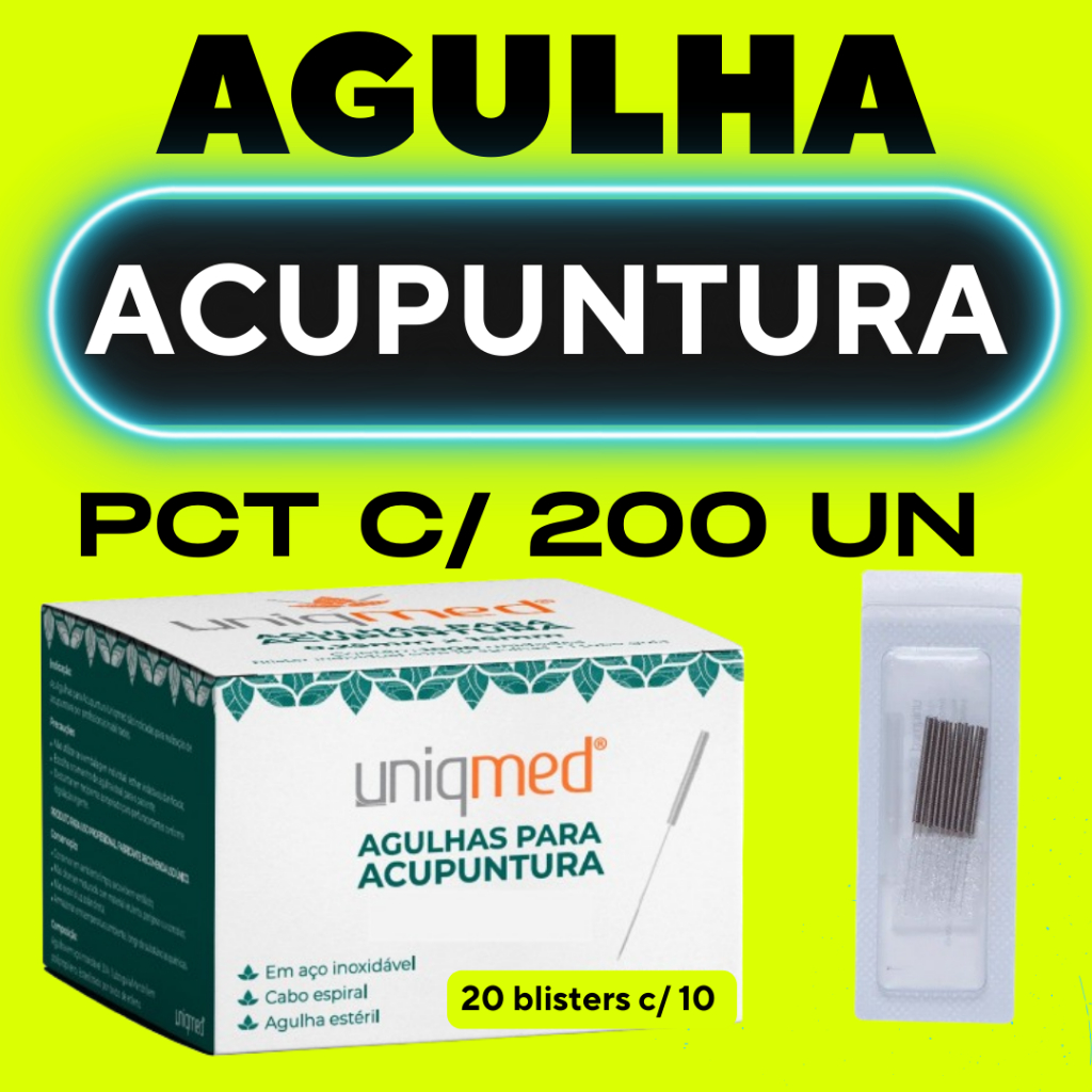 Agulha para Acupuntura c/ 200 Unidades - ESCOLHA O TAMANHO - UNIQMED