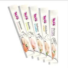 6 UN -Petisco para Gato Truly Creamy Churu Cremoso 6 tubetes - Sabor SHRIMP e CODFISH/CAMARÃO e BACALHAU - 14gx6 420gr