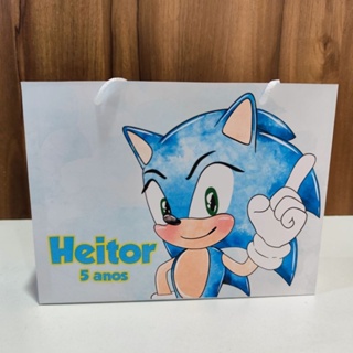Sacolinha Personalizada Sonic aquarela - Pegue e Monte em Oferta na Shopee