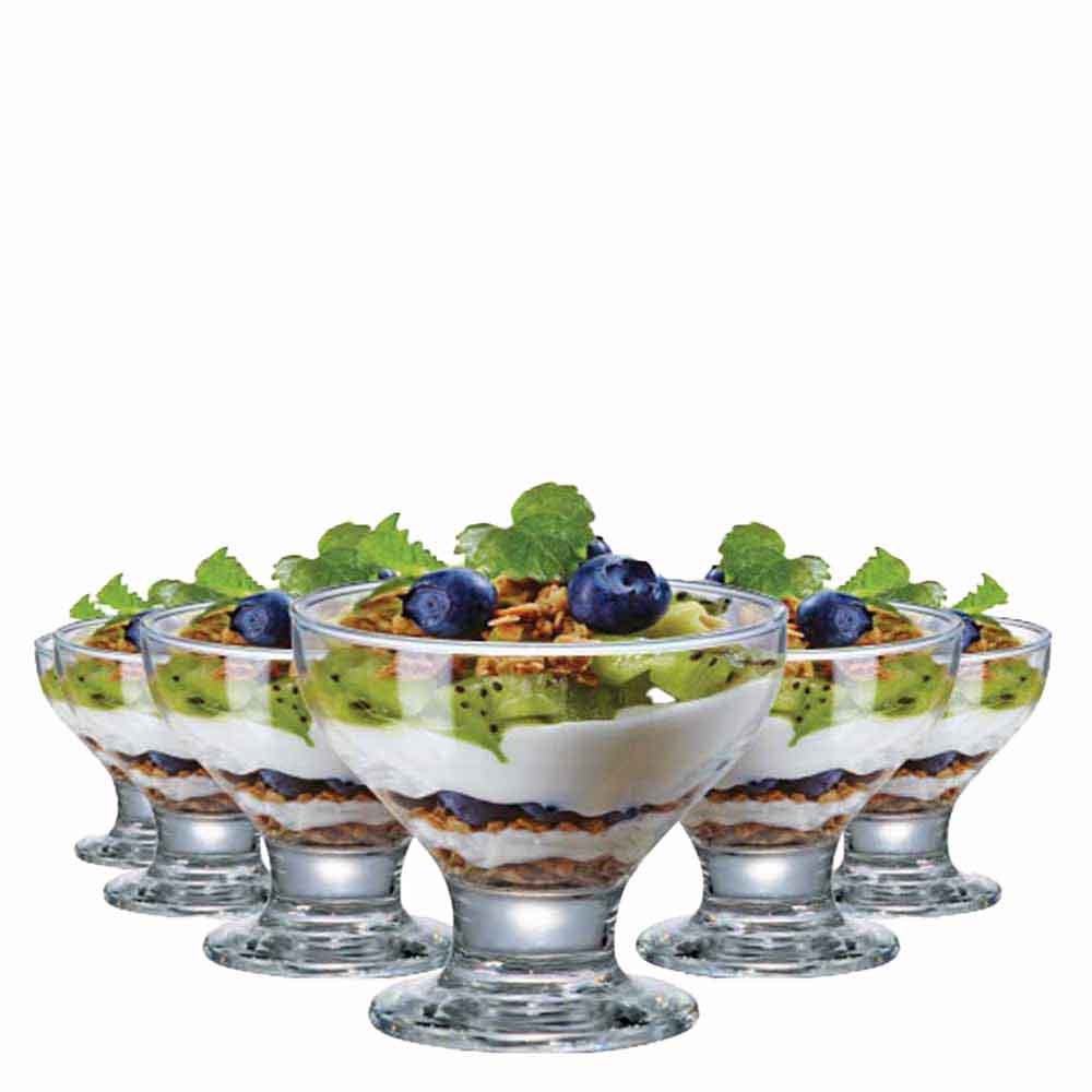 Jogo de Taça de Vidro para Sobremesa 6 pcs 282ml, Ruvolo em Oferta na Shopee