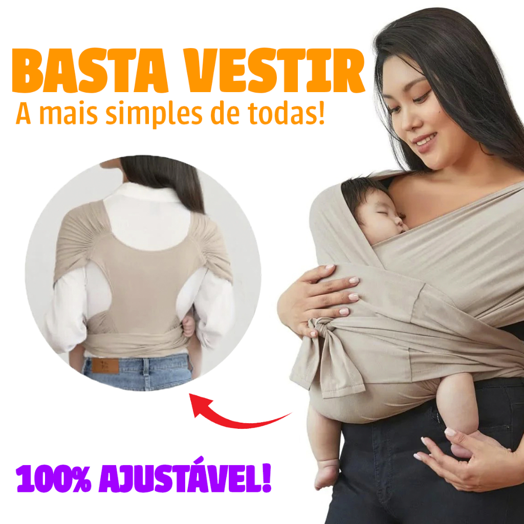 Sling de Vestir Pre Pronto Bebe Canguru Carrega Bebe Confortáve