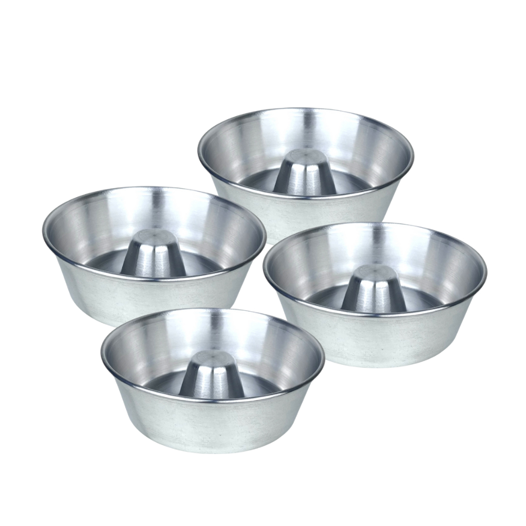 Kit 4 Formas de Pudim Assadeiras em Alumínio Escovado 20cm em Oferta na Shopee