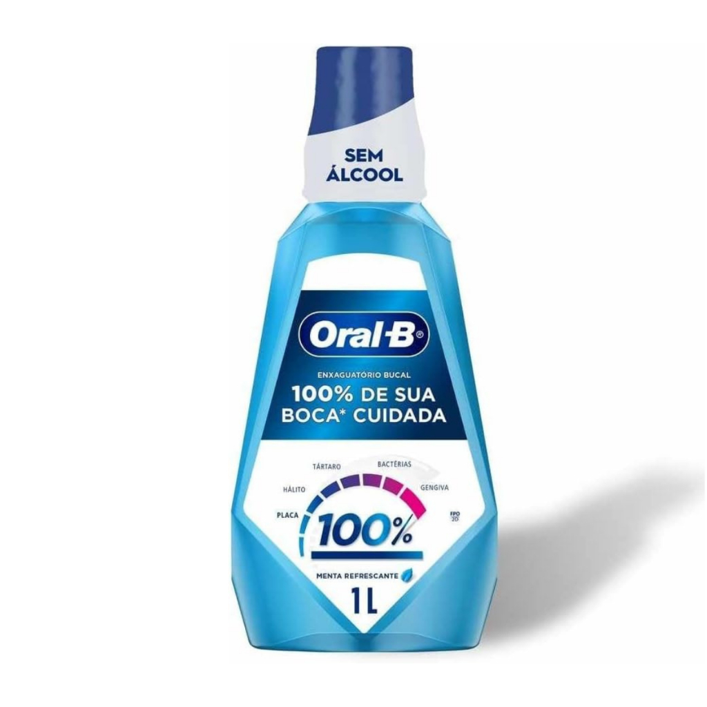 Enxaguante Antisséptico Bucal Oral-B 100% 1L em Oferta na Shopee