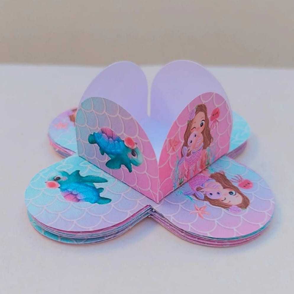 50 Forminhas Personalizadas de Doce Brigadeiro 4 Pétalas Festa, Aniversário SEREIA BABY