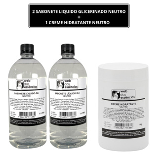 KIT - 2 SABONETE LIQUIDO (1 LITRO CADA) GLICERINADO NEUTRO + 1 CREME HIDRATANTE NEUTRO ( 1 KILO ) - em Oferta na Shopee
