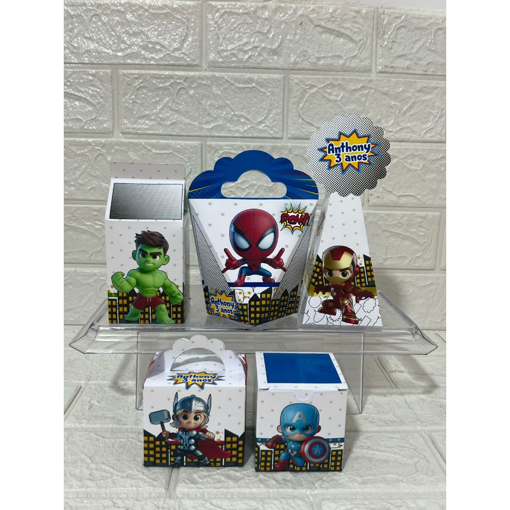 Kit Festa Personalizada VINGADORES BABY - Caixinhas Personalizadas - Aniversário - Lembrancinhas