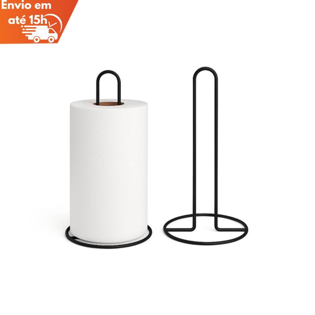 Porta Papel Toalha Black 28x13,5cm De Mesa Aramado Preto em Oferta na Shopee