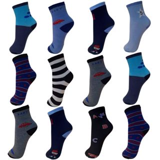 Kit 12 Pares 9 Pares 6 Pares 3 Pares de Meias Estampadinhas Sortidas Menino Infantil  Cano Médio de Alta Qualidade em Oferta na Shopee