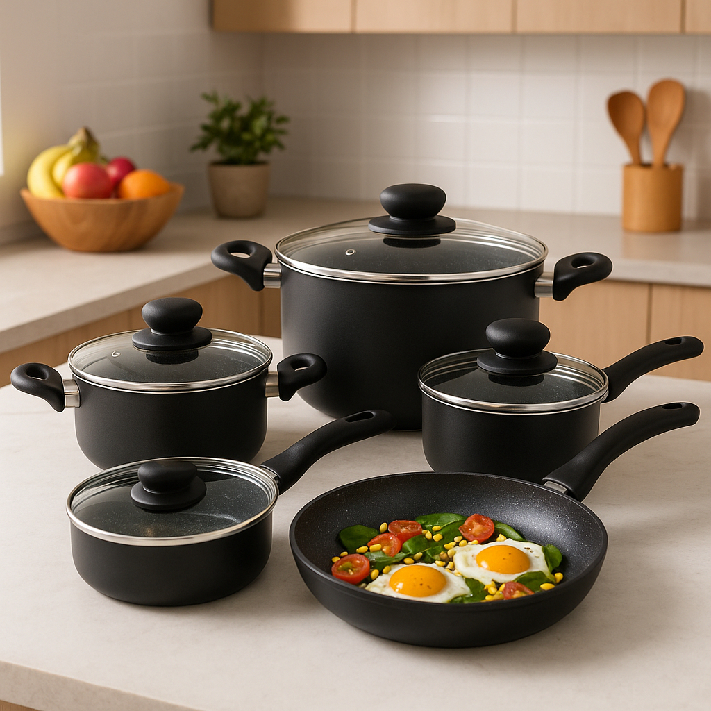 Conjunto de Panelas Cerâmica Antiaderente com Revestimento Cerâmico 5 Peças Incanto Caçarola Panela