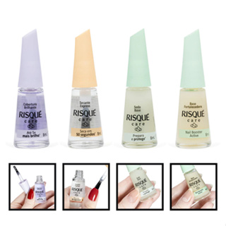 Kit 4 Esmalte Risque Tratamento Verniz Secante Fortalecedora em Oferta na Shopee
