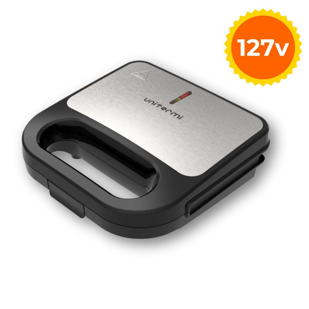 Sanduicheira 2 em 1 Grill Unitermi Chapa Antiaderente Dupla Cozinha