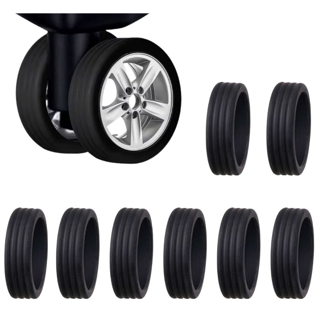Capas Protetoras de Silicone para Rodas de Mala – Kit com 8 Unidades (Preto) em Oferta na Shopee
