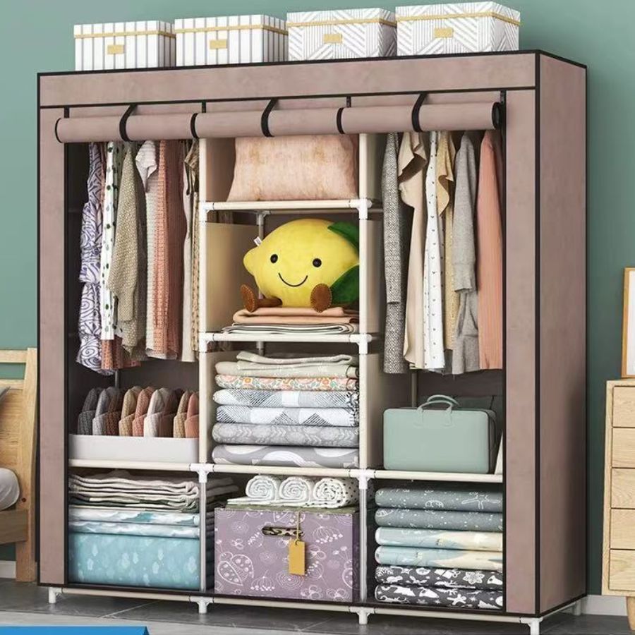 Guarda Roupa Desmontável e Dobrável Multiuso Organizador Móvel Prático Rack Arara Guarda Roupa