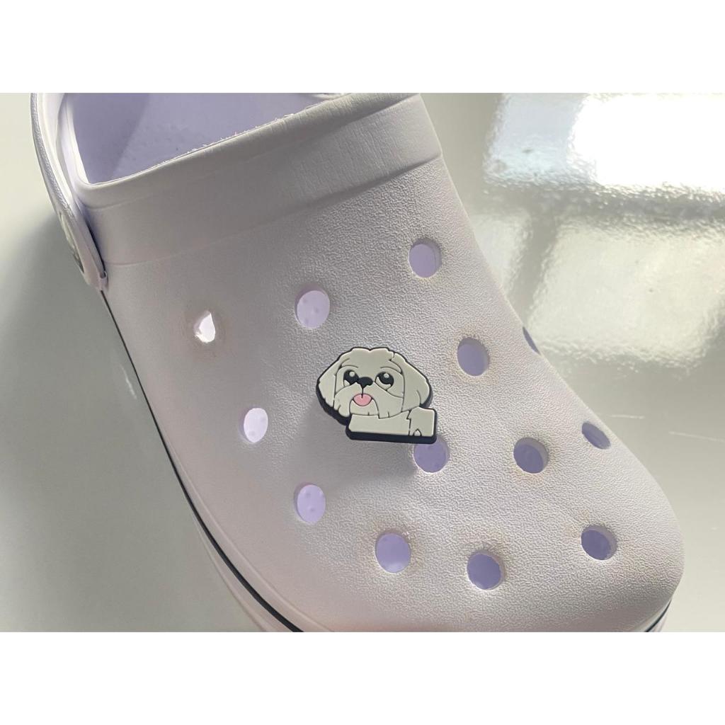 1 Pins/Bottons Emborrachados Para Babuche - Cachorrinho Branco em Oferta na Shopee