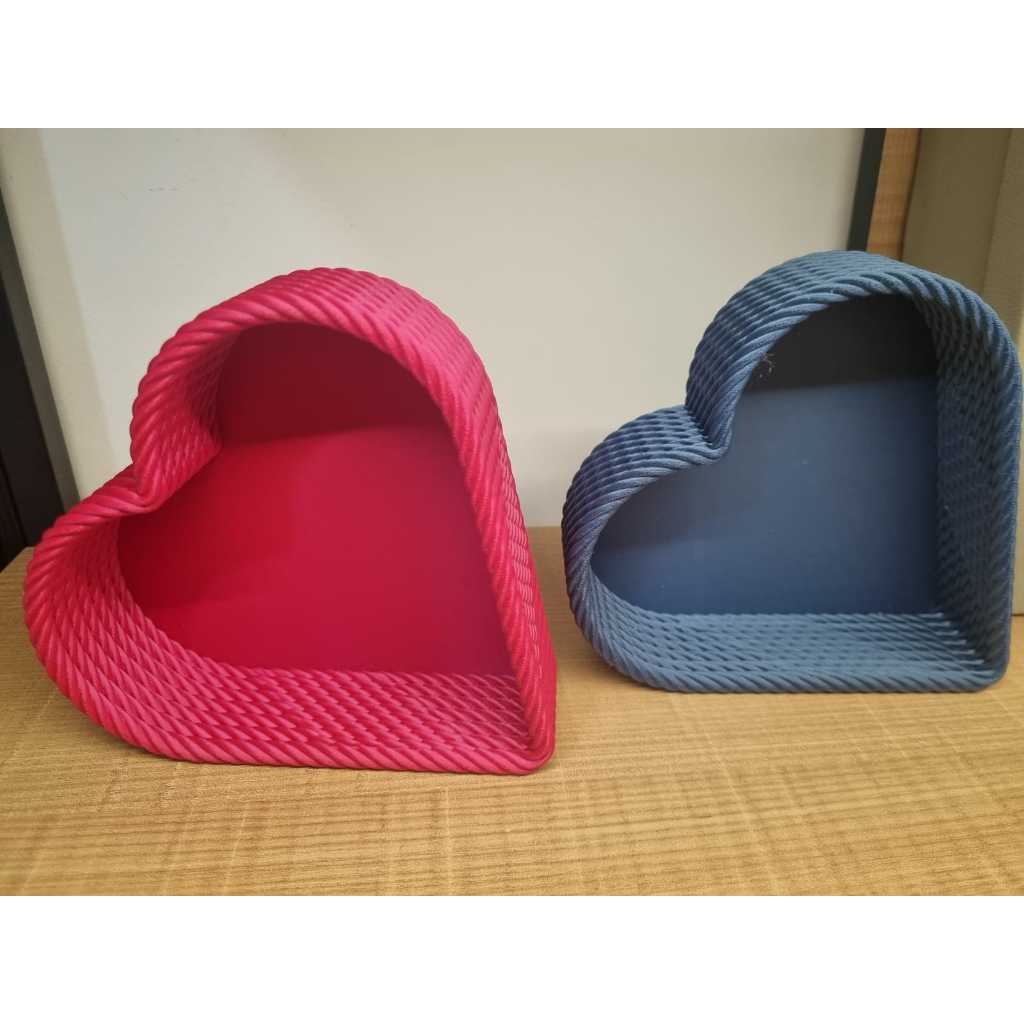 Porta-Objetos Coração Impressão 3D estilo Tricô – 14 x 15 x 4 cm