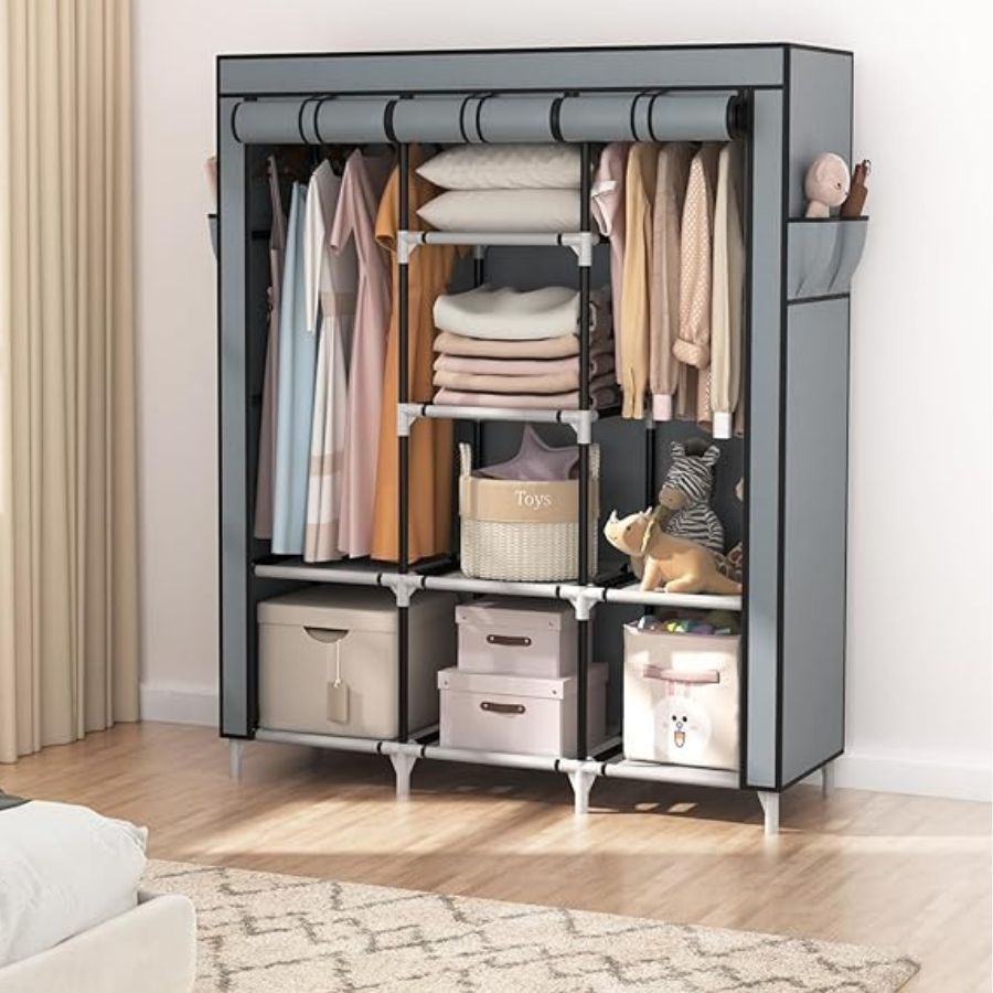 Guarda Roupa Dobrável Organizador De Roupas Portátil Multiuso Armário Organizador de Roupas Sapatos em Oferta na Shopee