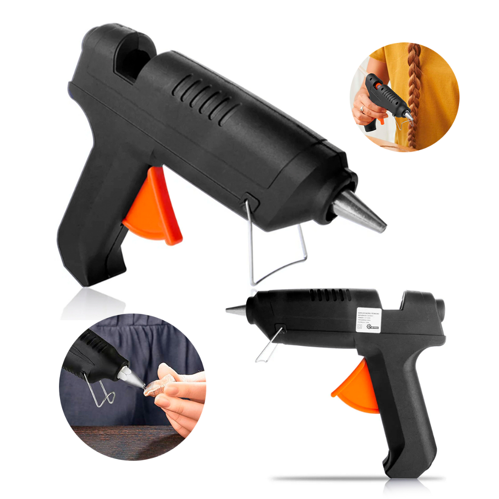 Pistola De Cola Quente Profissional Grande 40w 127-220v Bivolt Opção Com Bastões ou Sem