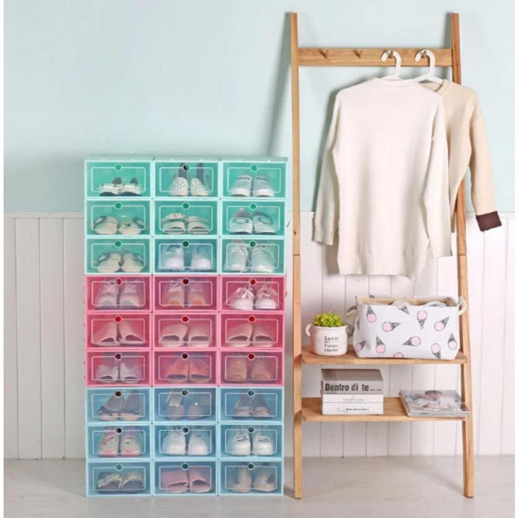 Kits de Caixas Organizadoras Para Sapatos Tênis Empilhável Tampa Flip em Oferta na Shopee
