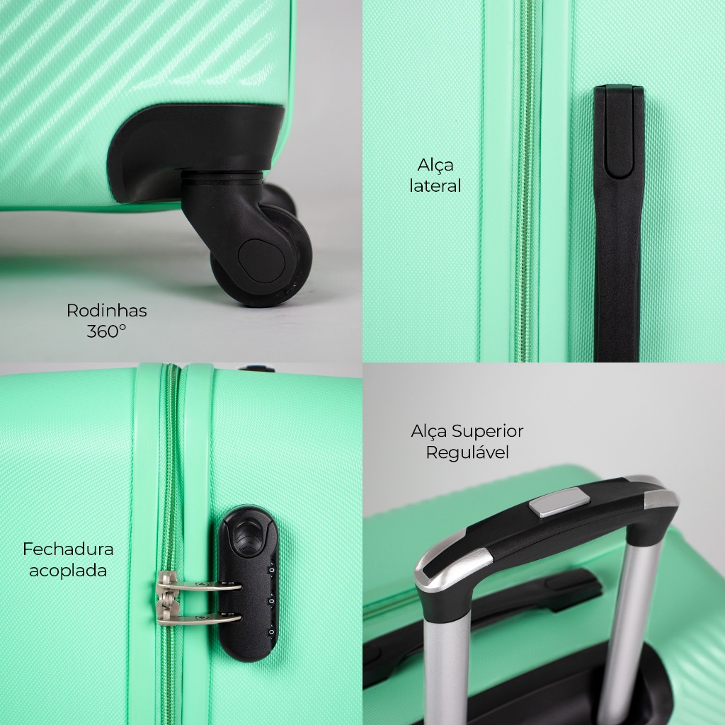 Detalhes do Mala de viagem Média Zug 4 Rodas Swiss Move Verde