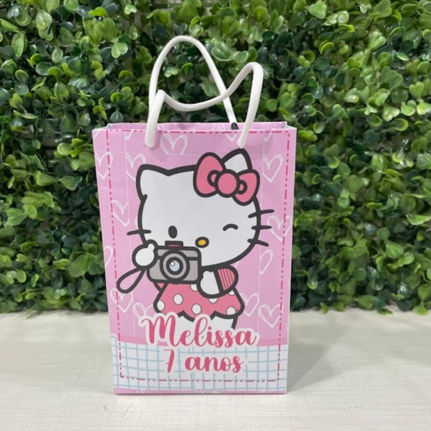 Sacolinha Hello Kit  - PEGUE E MONTE - Personalizados - Lembrancinhas - kit festa - Gatinha