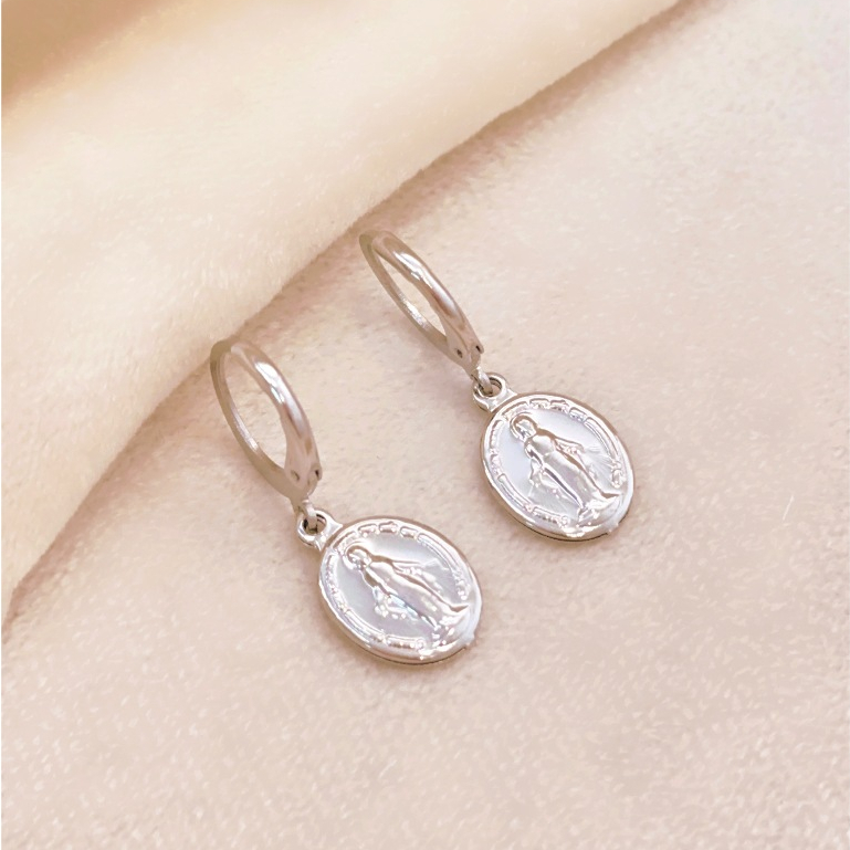 Brinco Argolinha de Nossa Senhora das Graças em Aço Inox - Hipoalergênico em Oferta na Shopee