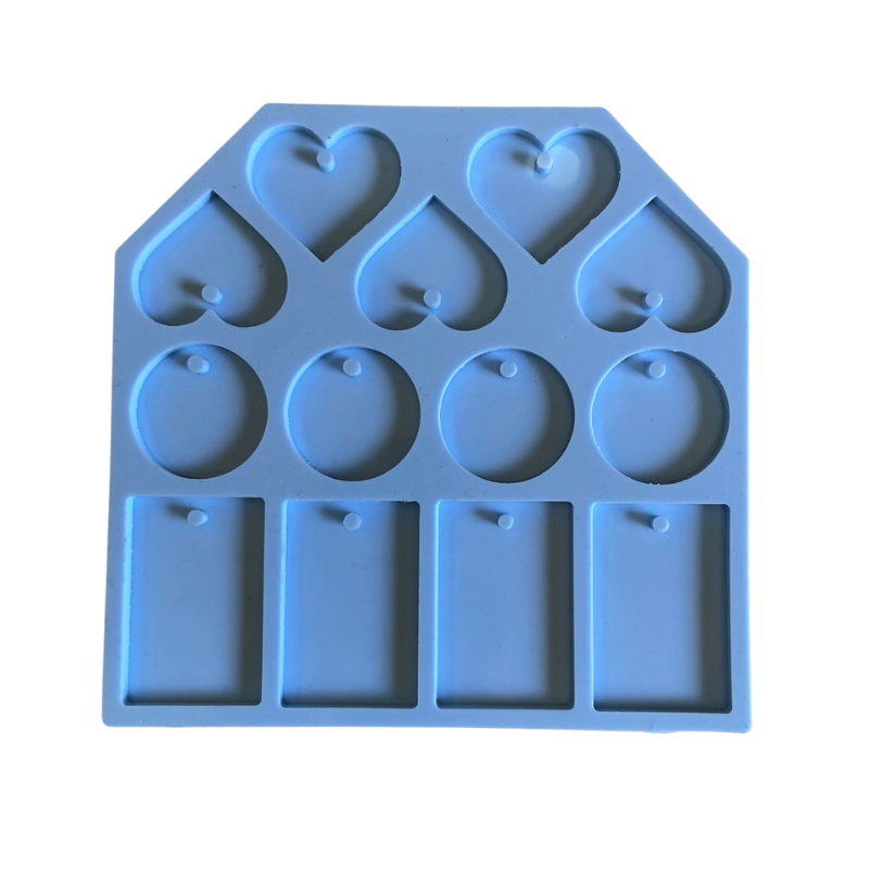Molde Silicone 13 Tags Variadas Resina M46 Colar Decoração