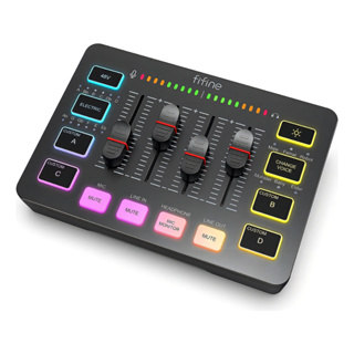 Mixer Gamer Fifine Ampligame SC3 Branco e Preto em Oferta na Shopee