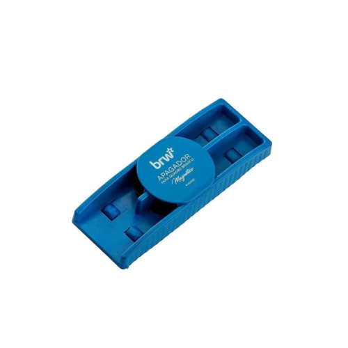 Kit 12 Apagadores Azuis Brw Magnético Com Suporte Para 02 Pincéis Ótima Qualidade