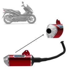 Escapamento Moto Pro Tork Mini 3 Compatível Pcx 2016 2017 2018 2019 Curva Preta