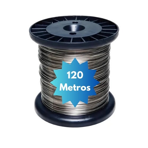 Bobina Fio de Aço Inox Cerca Elétrica Artesanato 0,45mm 120 Metros