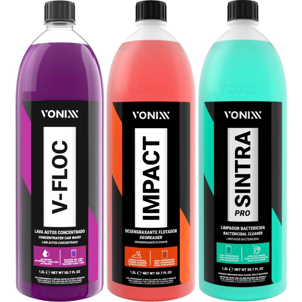 Impact Vonixx Limpa Motor Sintra Shampoo V-Floc Kit de Alta performance em Limpeza - 1,5L