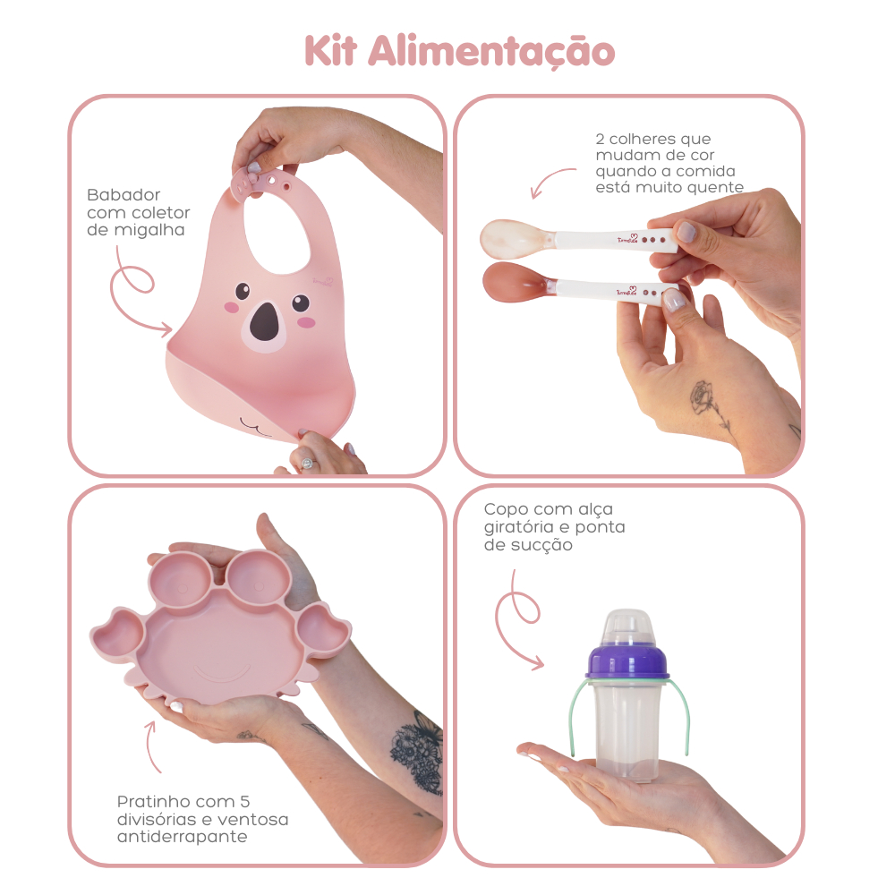 Imagem Kit Alimentação Rosa - Copo Roxo