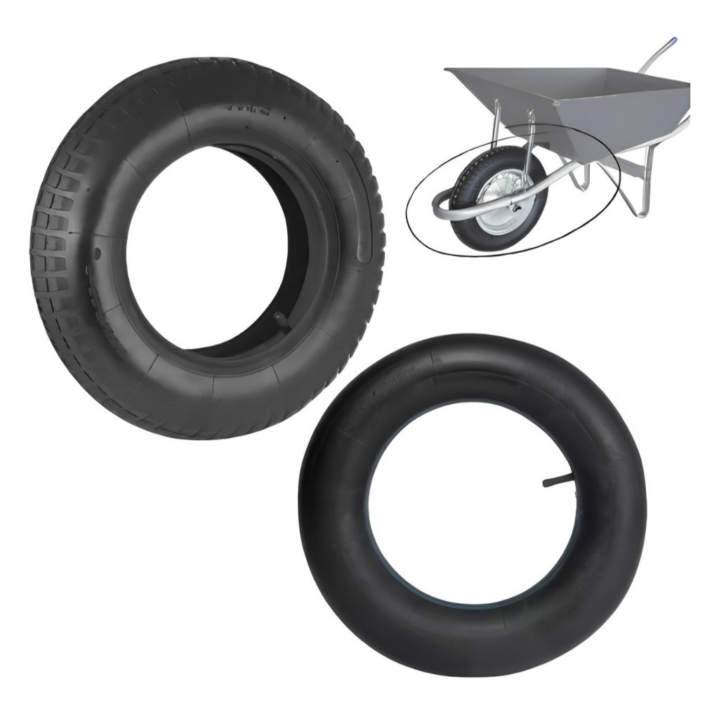 kit Pneu e Câmera De Ar  Worker Para Carrinho De Mão Carriola