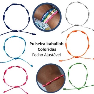 KIT PULSEIRA 7 NÓS KABALLAH COLORIDA PROTECAO CONTRA O MAL E  INVEJA