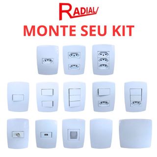 Radial Premium Pérola Branca Tomada Interruptor 4x2 10A/20A Tomadas Simples 10A Tomada 20A Tomada com Tecla Espelho