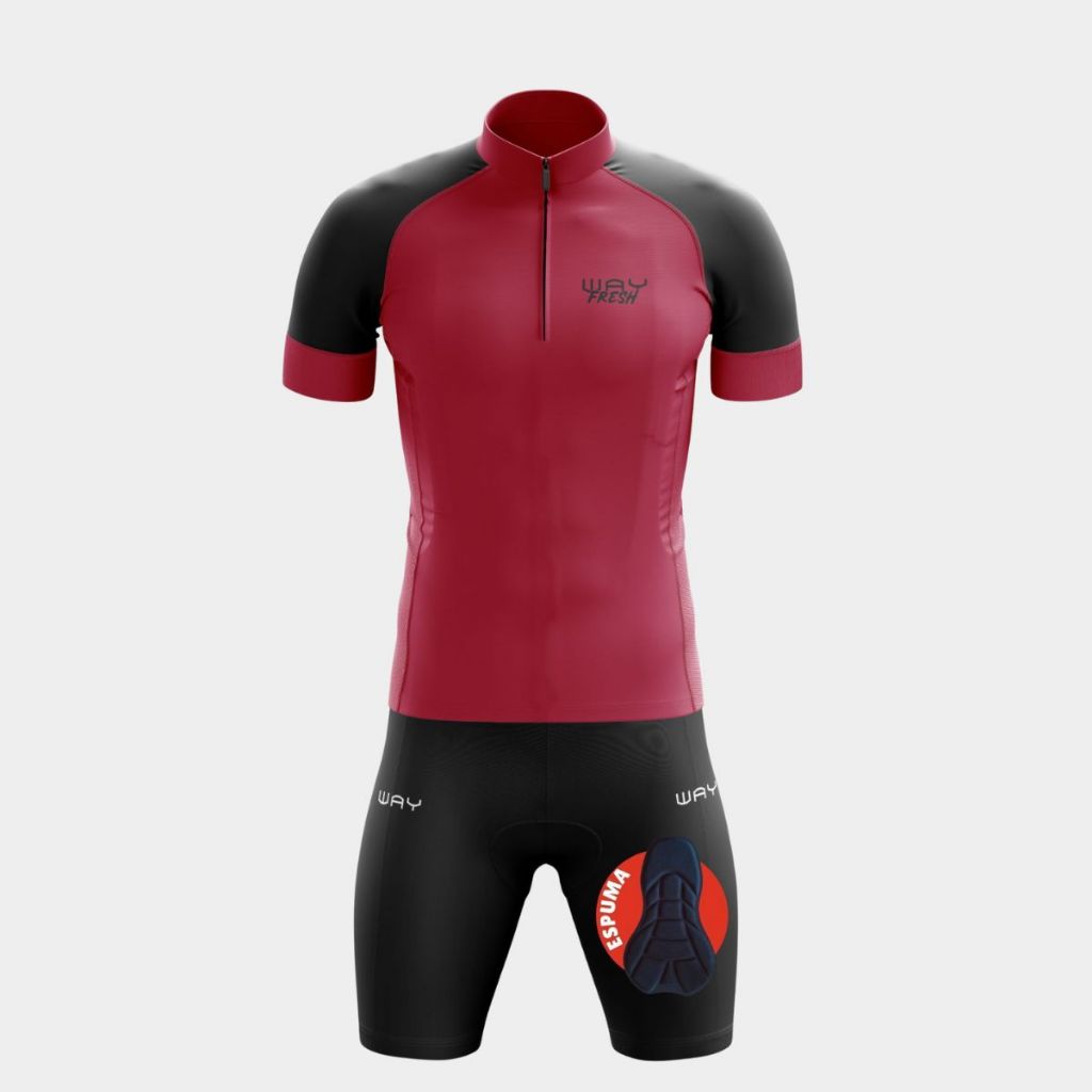Conjunto Ciclismo Masculino Kit Camiseta Way Fresh Bermuda Short Forro Espuma Bike Pedalar