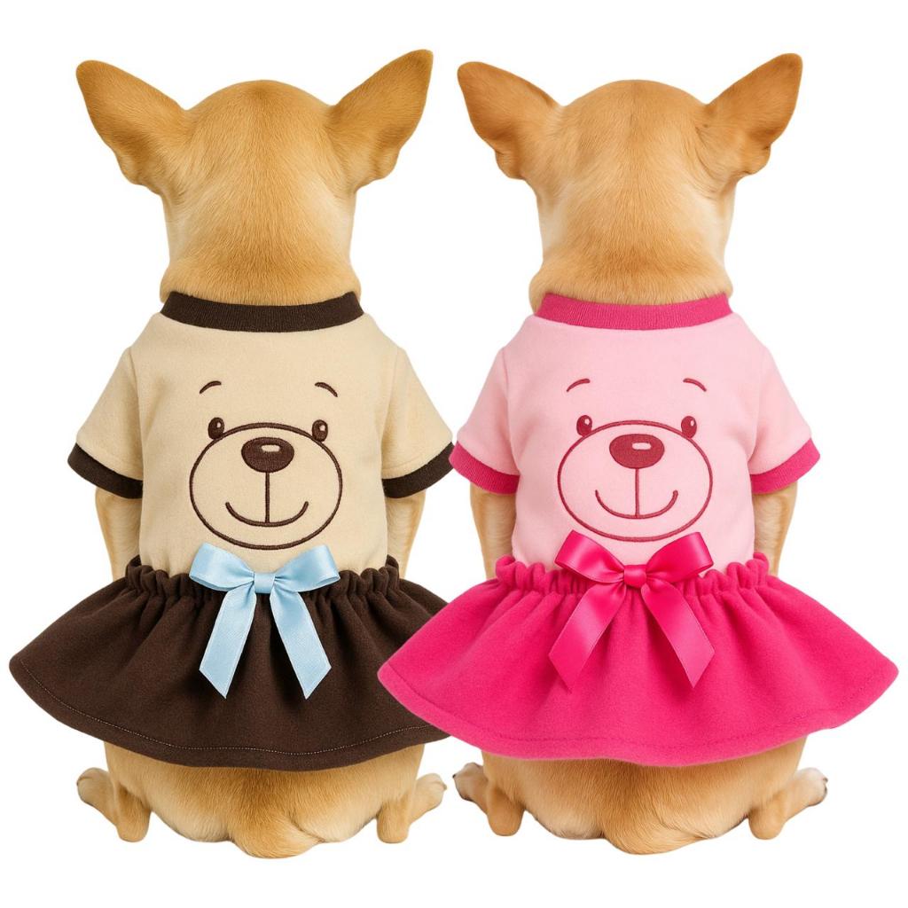 Roupa Pet Vestido Ursinho Microsoft Quente para o Inverno para Cães Pequeno Porte