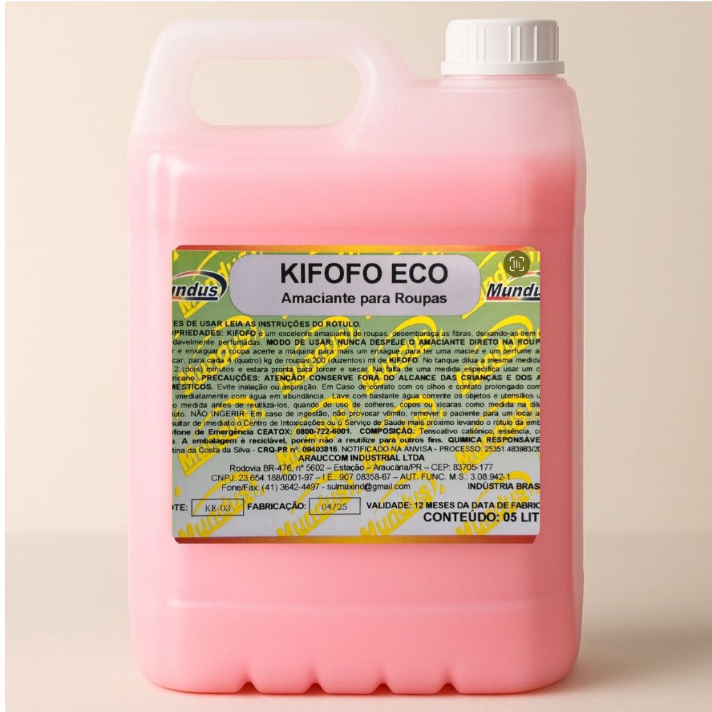 amaciante cremoso lavanderia profissional kifofo Eco mundus 5 litros linha premium em Oferta na Shopee