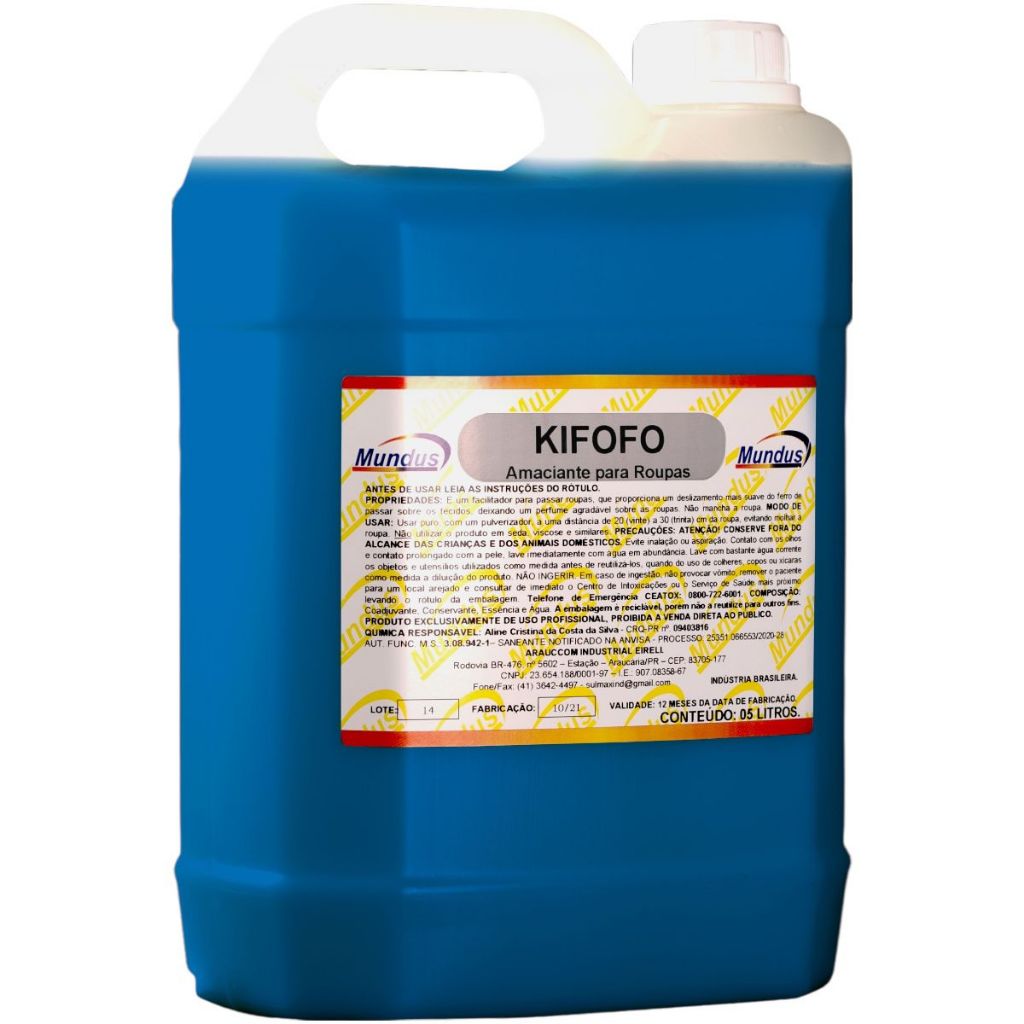 Amaciante cremoso lavanderia profissional kifofo Azul Mundus 5 litros linha premium em Oferta na Shopee