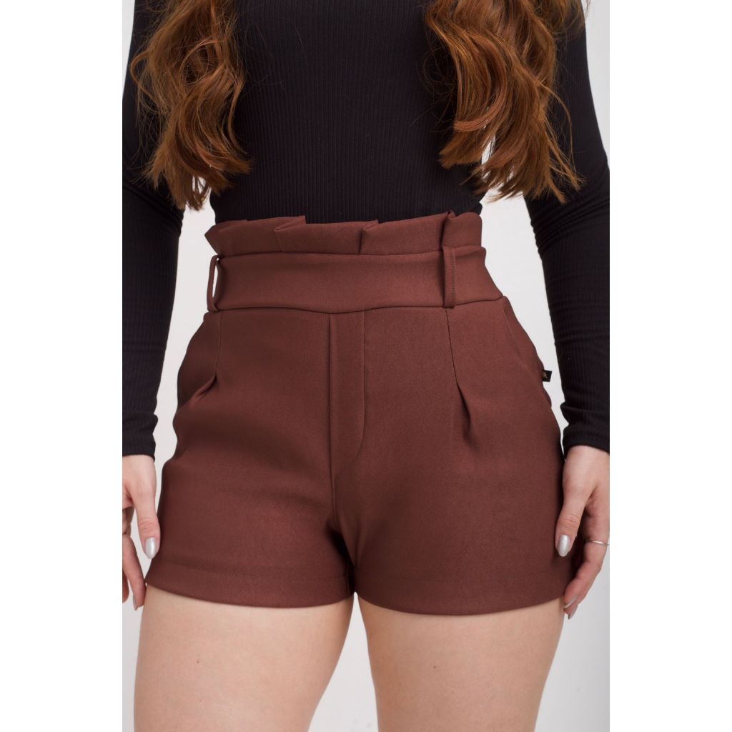 Short alfaiataria bengaline feminina em Oferta na Shopee