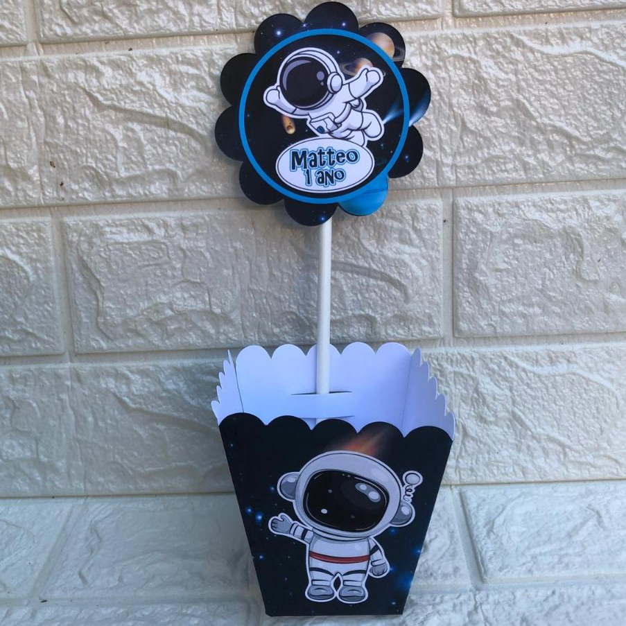 PEGUE E MONTE Centro de Mesa Personalizado ASTRONAUTA Festa Infantil  Lembrancinhas Mimos