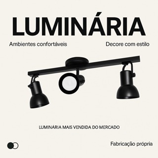 Luminária Spot 3 Focos para Trilho Sobrepor – Direcionável para Lâmpadas E27 em Oferta na Shopee