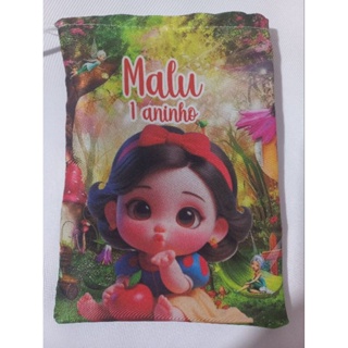 Saquinho Surpresa Branca de Neve baby 14x19cm em Oferta na Shopee