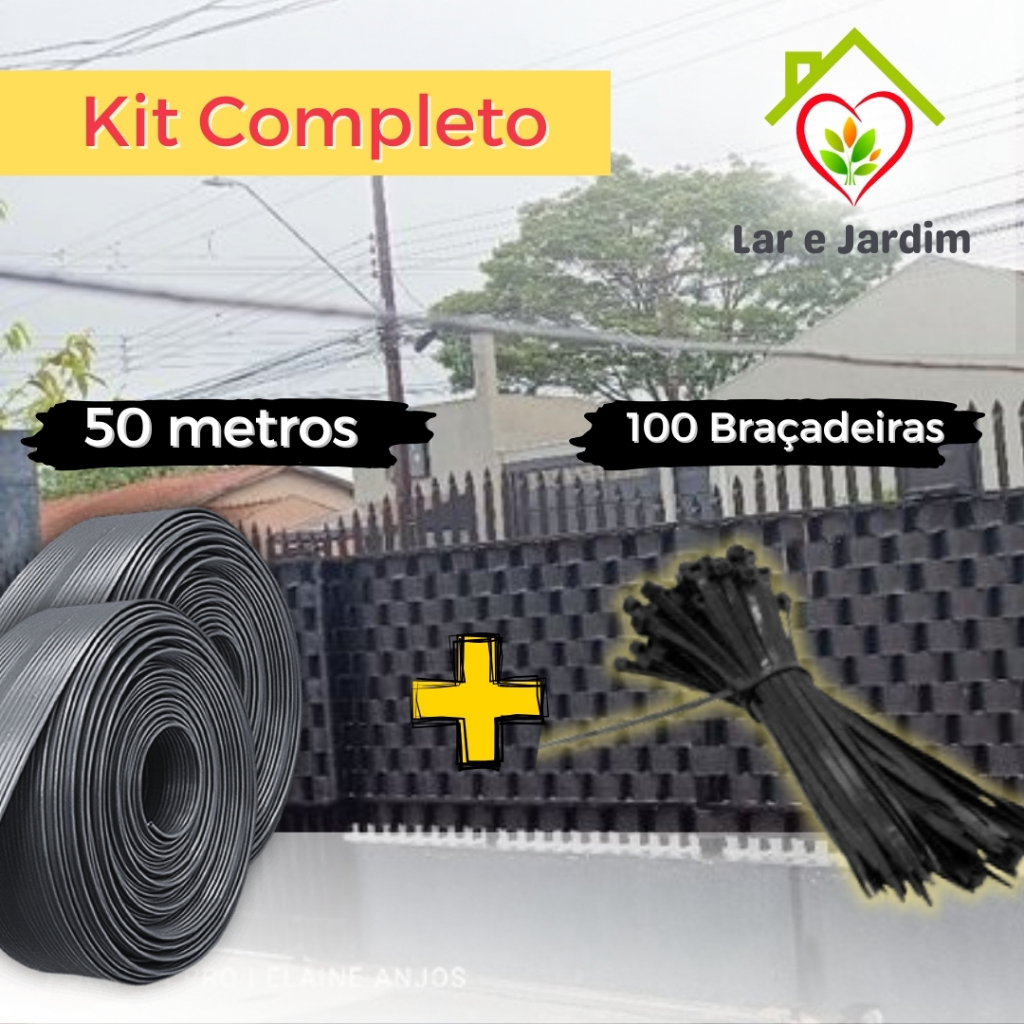 KIT Protetor de Portão Fita PVC Várias Cores (10 cm altura) +Presilha/Abraçadeira Nylon Enforca Gato