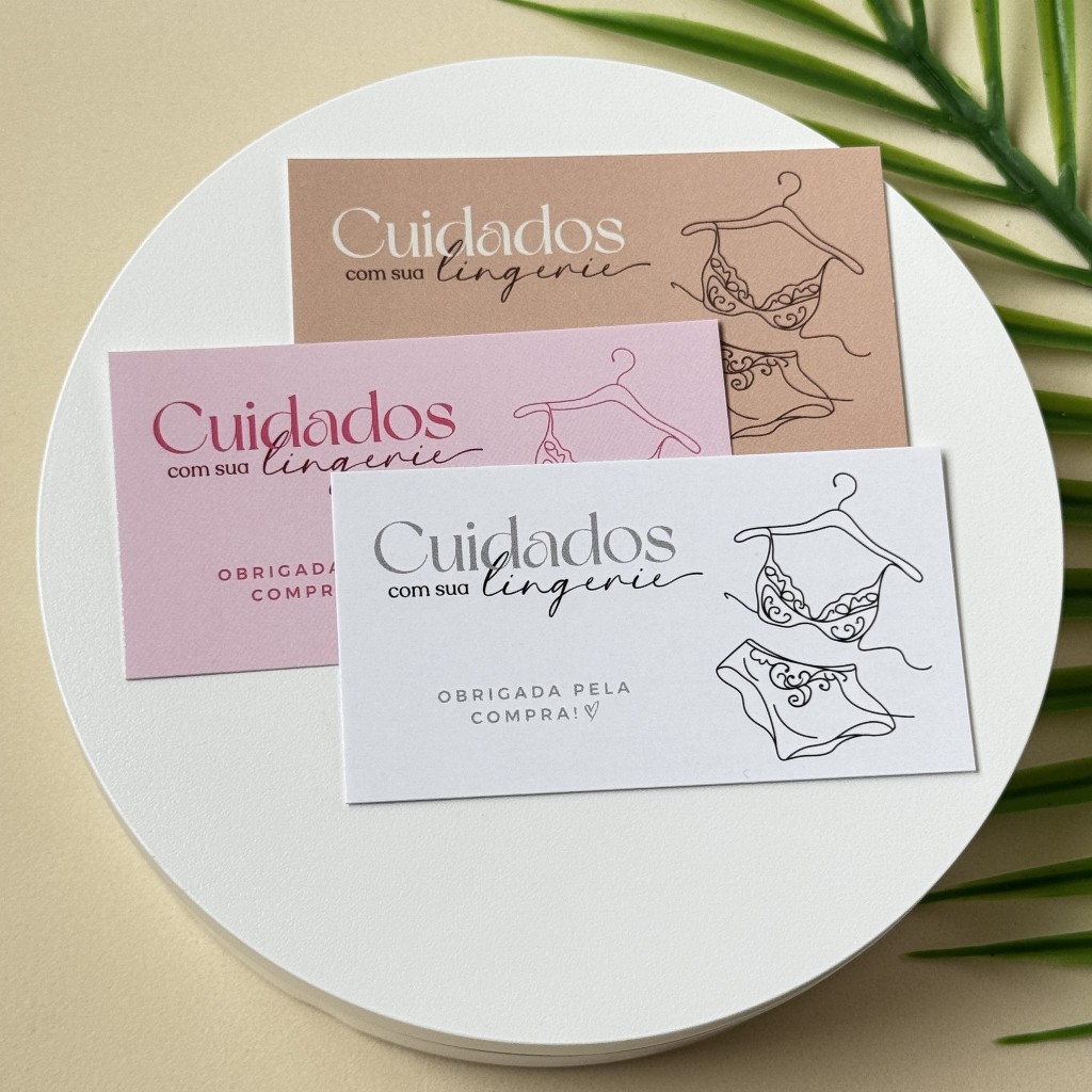 Cartão Cuidados com a lingerie tag embalagem em Oferta na Shopee