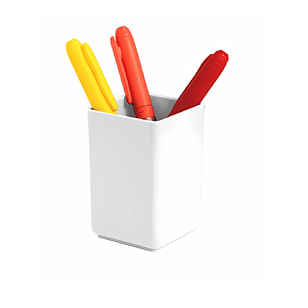 Porta-Lápis Acrimet 933 Acrílico Branco Organizador de Mesa Escritório Canetas Lápis Papelaria em Oferta na Shopee