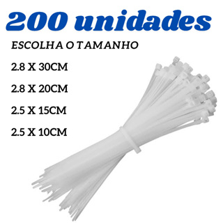200 Unidades Fita Hellerman Vários Tamanhos Enforca Gato Cinta Plástica Abraçadeira Nylon Presilha em Oferta na Shopee